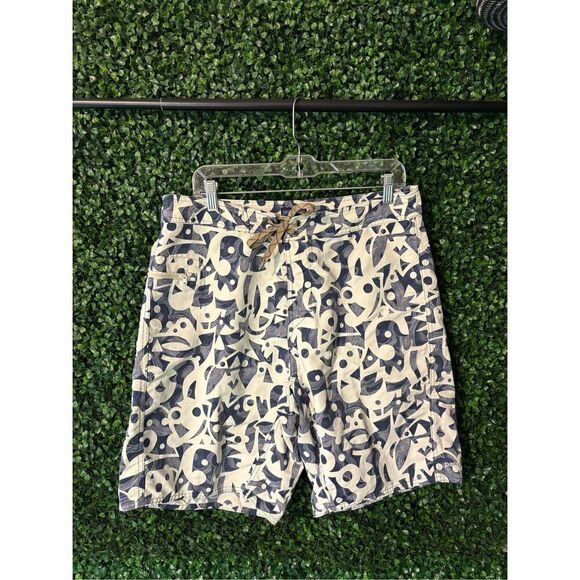 Patagonia Wavefarer Board Shorts Size 34 Blue Swim Trunk Unlined - Picture 1 of 4